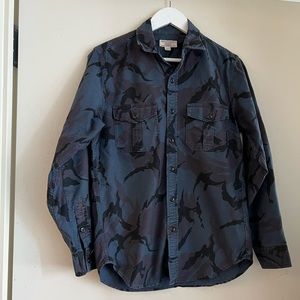 J. Crew William & Barnes Camo Print Button Down
